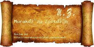 Muraközy Zoltán névjegykártya