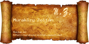 Muraközy Zoltán névjegykártya